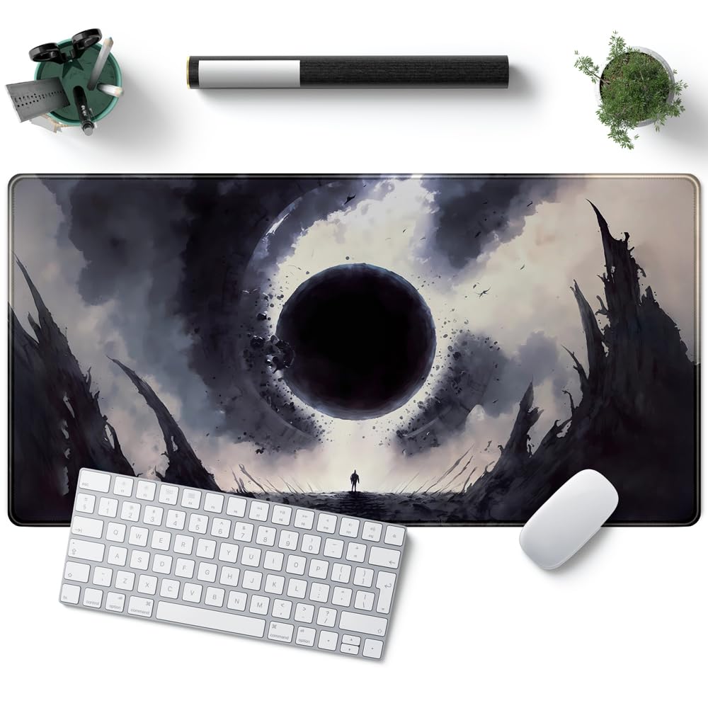 Black Moon Mousepad Gaming MTG Playmat Desk Mat Original Aesthetics Mouse Pad Large Gaming Mouse
