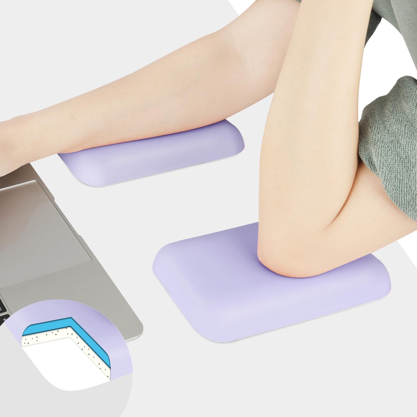 Leolee Elbow Rest Pads for Desk, Gel Ergonomic Wrist Rest Arm Rest Pads
