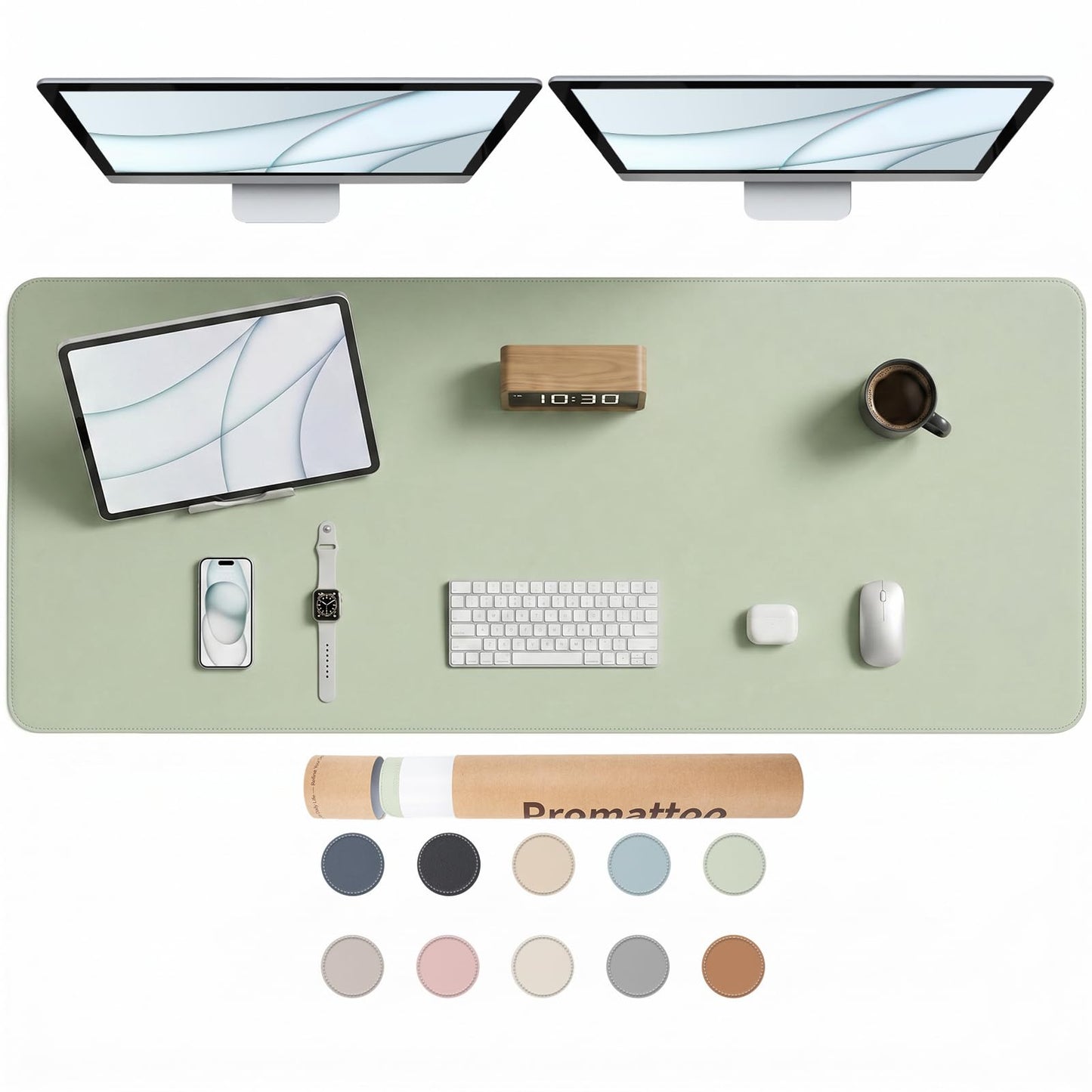 PROMATTOO Large Desk Pad Non-Slip Desk Mat Protector for Keyboard Mouse Waterproof Vegan Leather