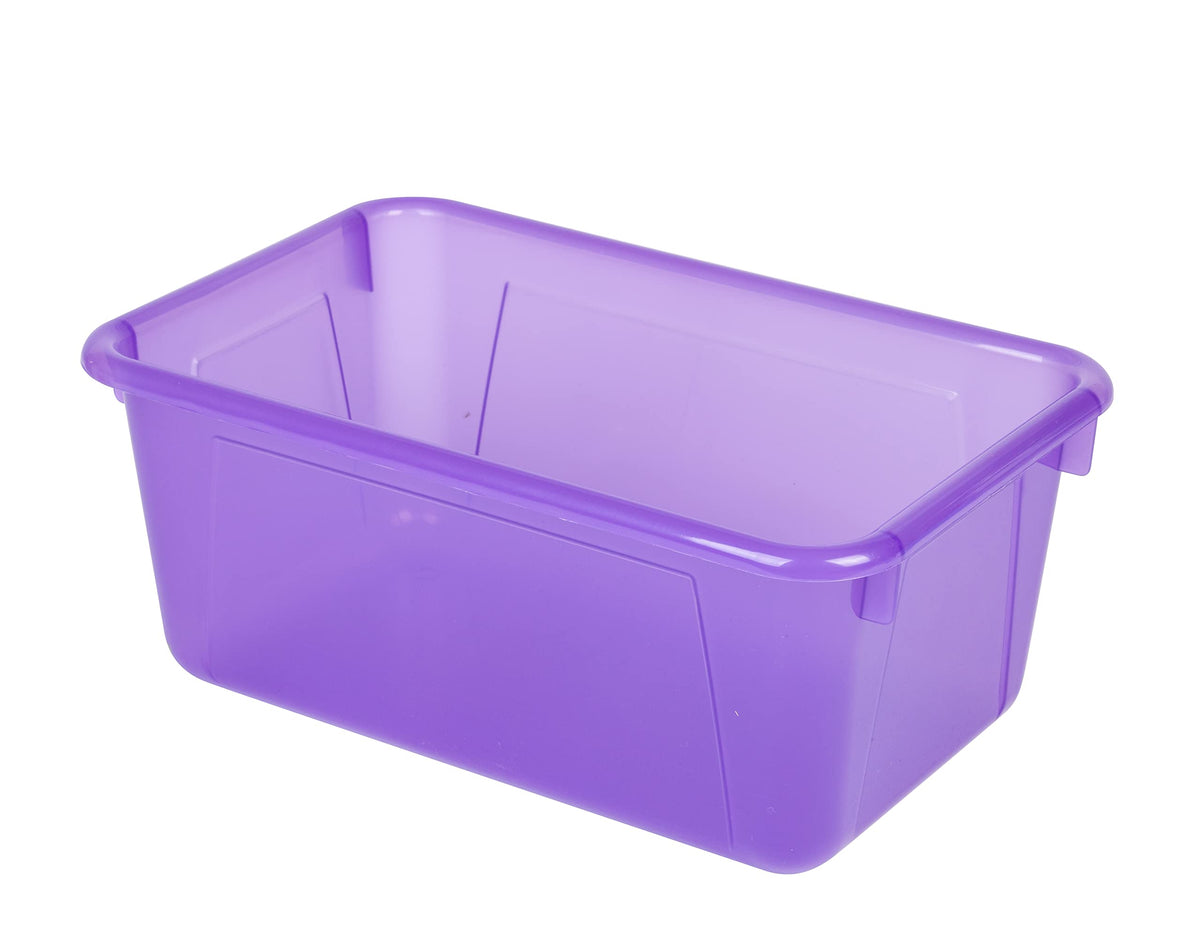 Storex Small Cubby Bins – Plastic Storage Containers for Classroom, 12.2 x 7.8 x 5.1 inches, Candy