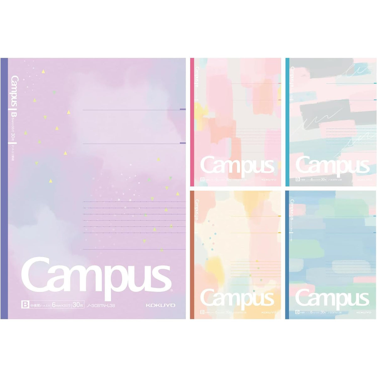 KOKUYO Composition Notebooks, 5 Pack Campus Semi-B5 Comp Book with Dot A 7mm Ruled, 30 Sheets