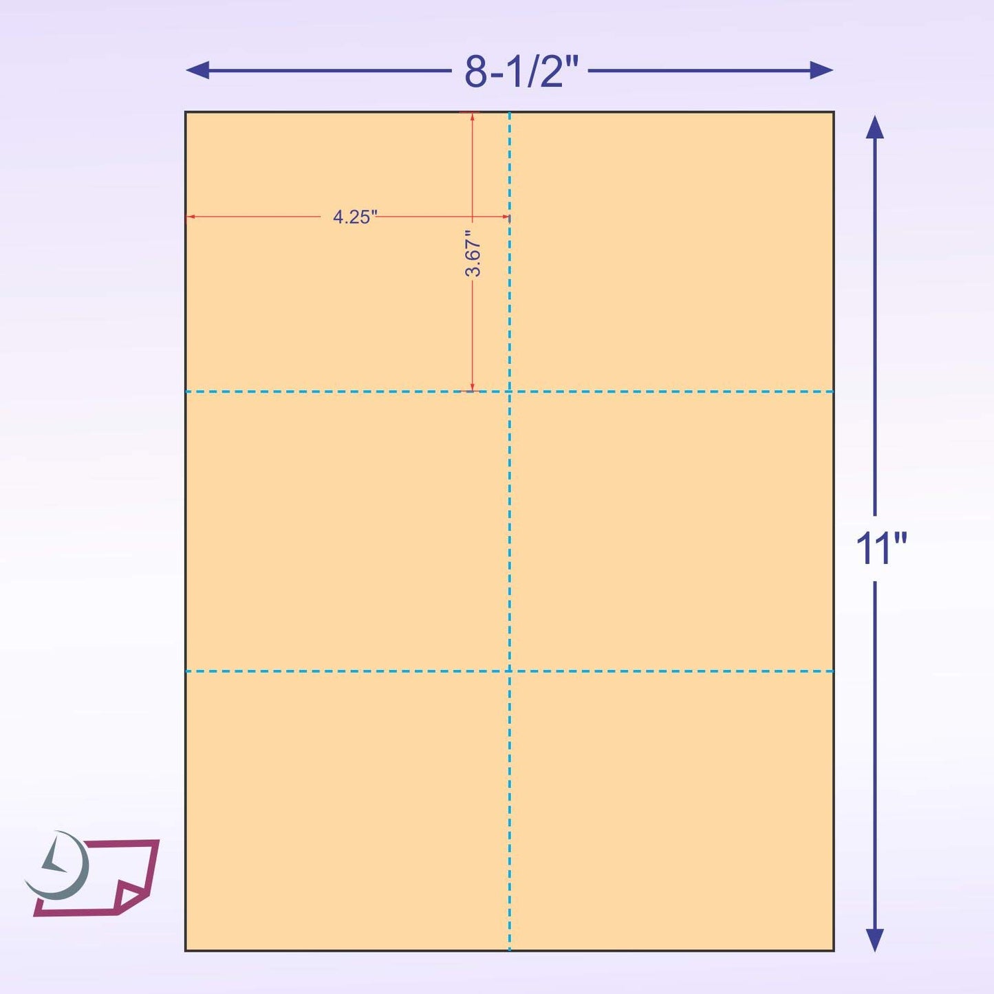 NextDayLabels Blank Perforated Cards 6 up per Page (300 Buff Cards)