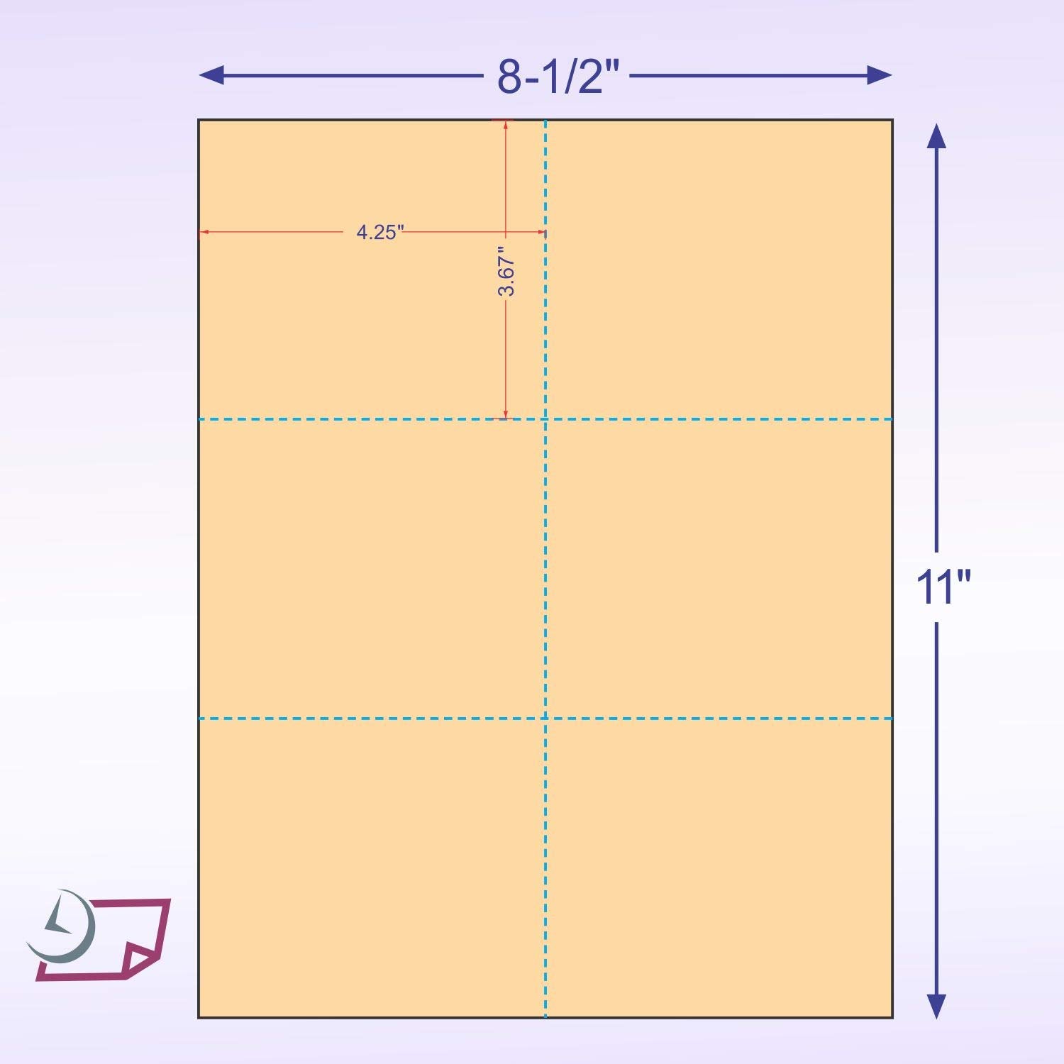 NextDayLabels Blank Perforated Cards 6 up per Page (300 Buff Cards)