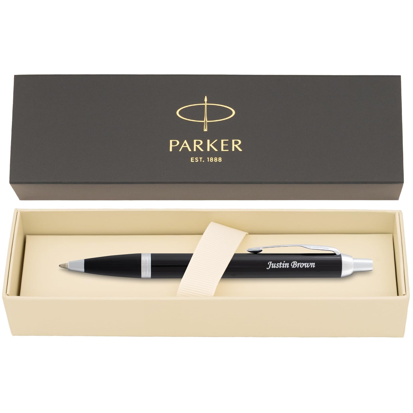 Parker IM Personalized Ballpoint Pen in Black Lacquer with Chrome Trim