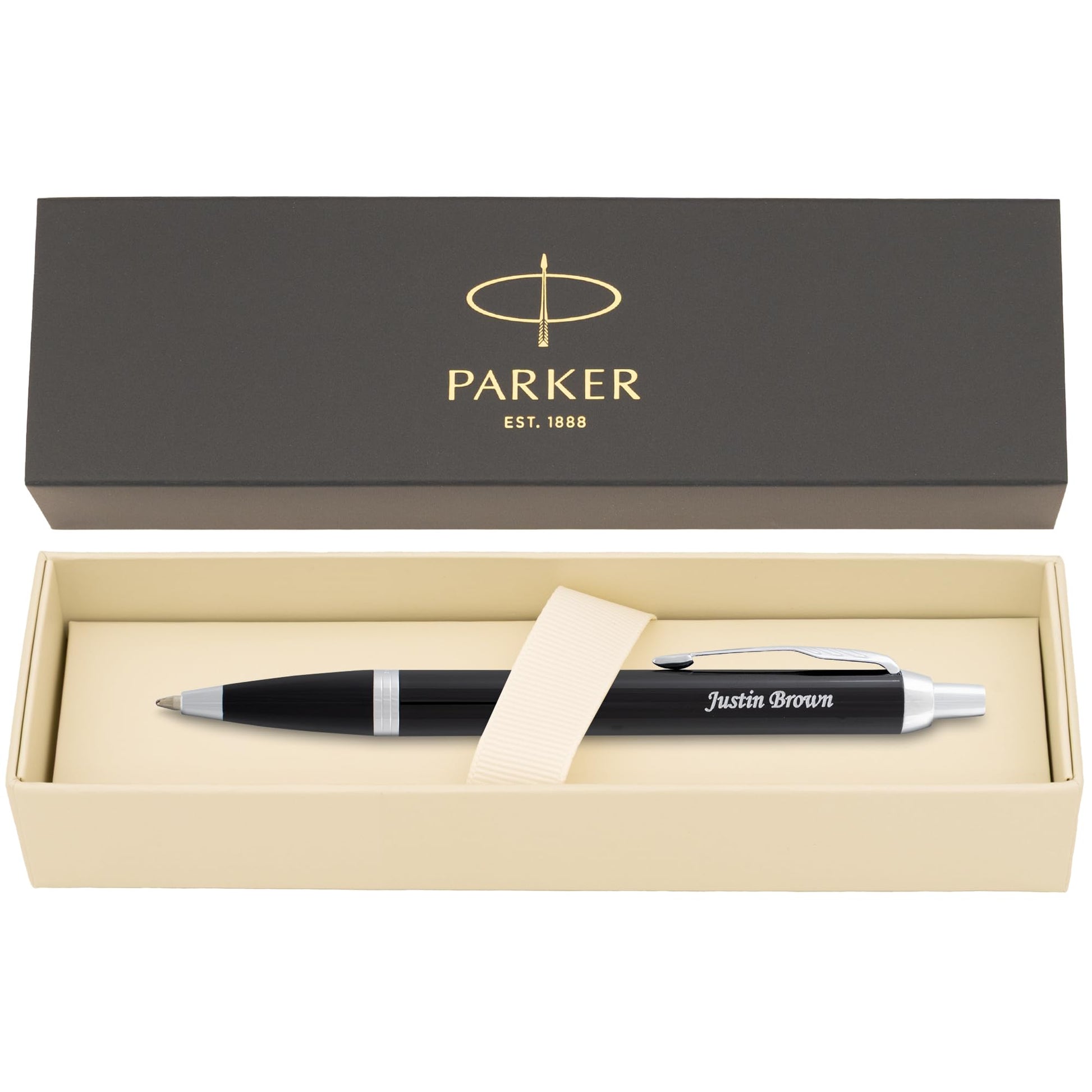 Parker IM Personalized Ballpoint Pen in Black Lacquer with Chrome Trim