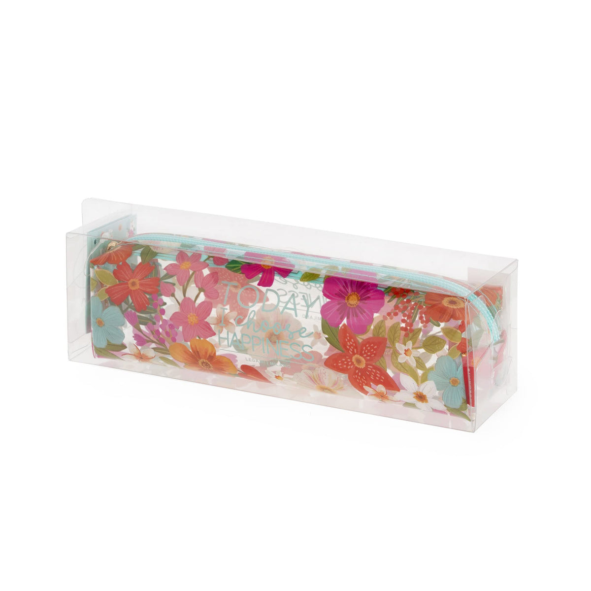 Legami , Transparent Unisex Adult Pencil Case, Flowers, One Size