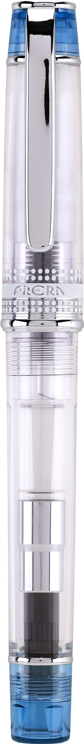 PILOT Prera Fountain Pen, Clear Barrel with Light Blue/Silver Accents, Medium Nib (60822)
