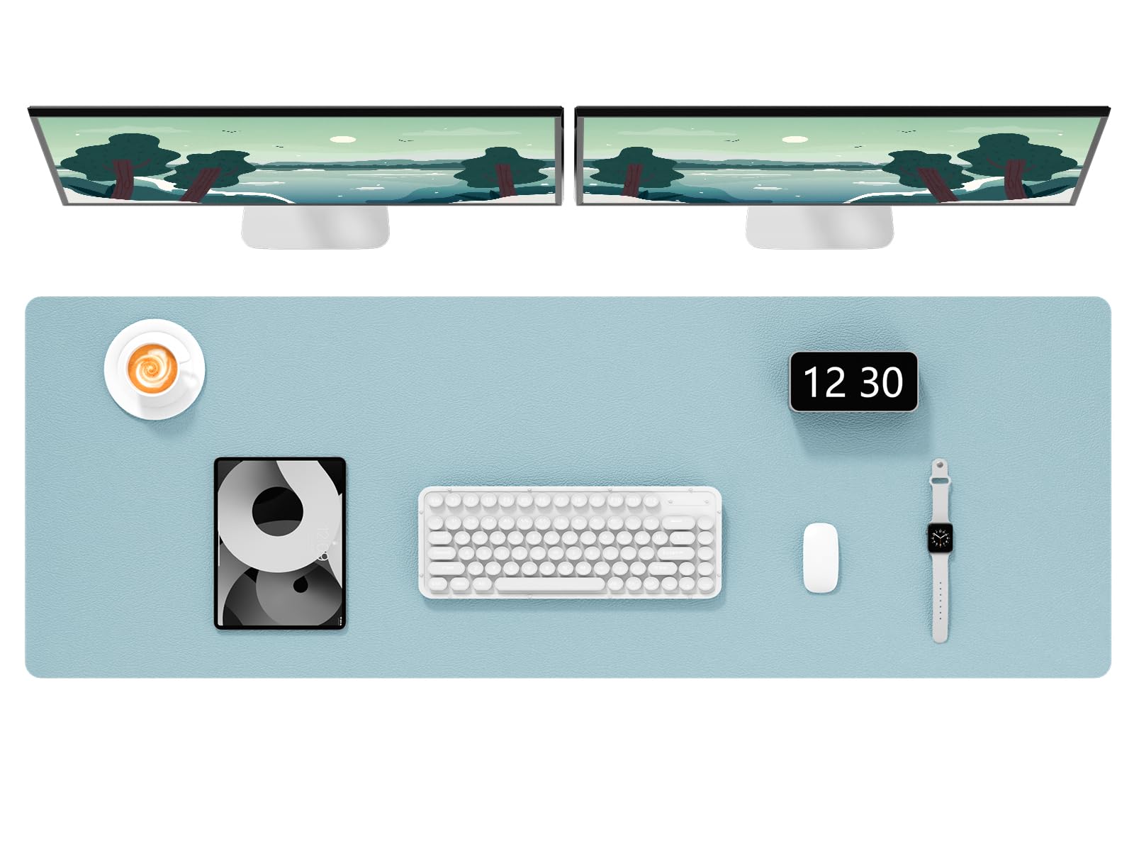 Hsurbtra Desk Pad, 48" x 17" PU Leather Desk Mat, XXXL Extended Mouse Pad, Waterproof Desktop