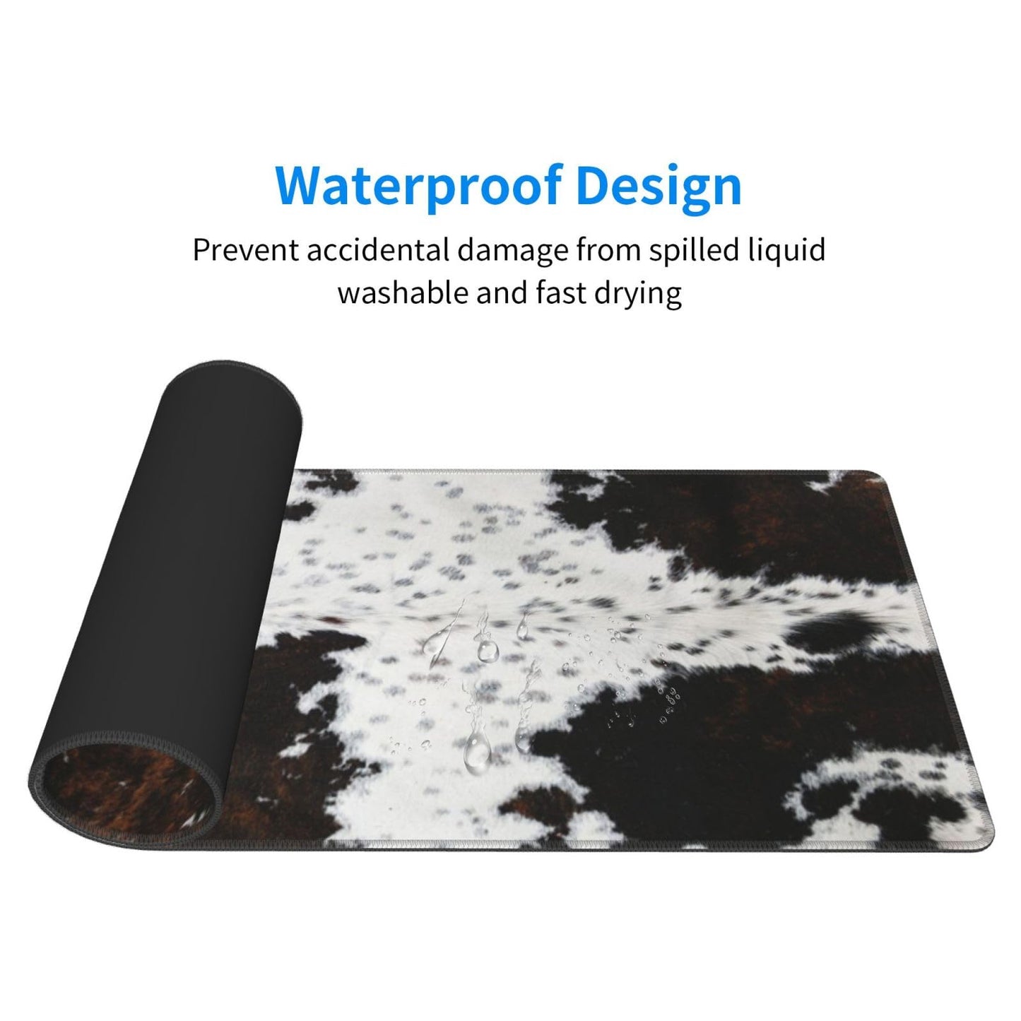 PPZCXWP Cowhide Mouse Pad Extended Large 31.5x11.8 Faux Fur Desk Mat