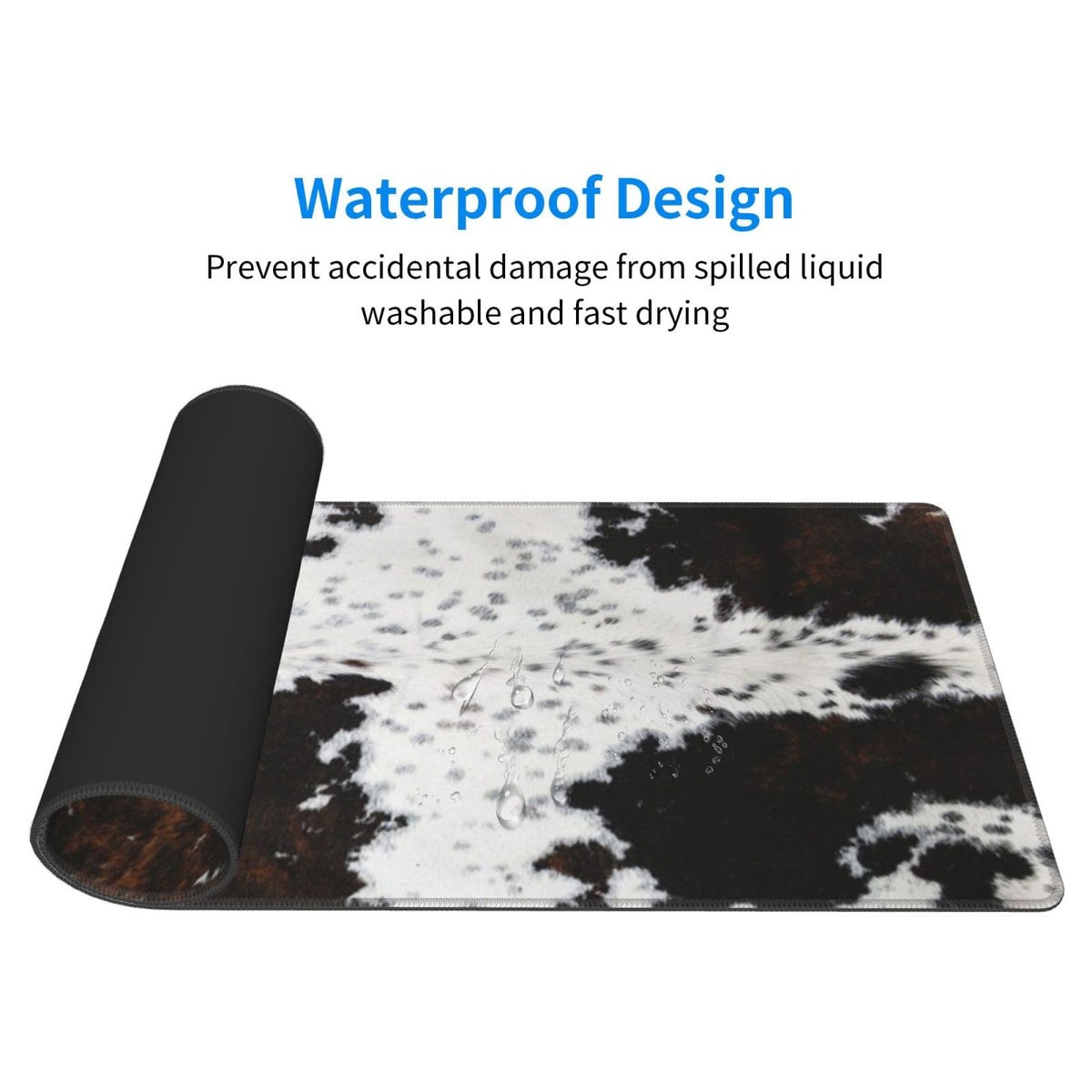 PPZCXWP Cowhide Mouse Pad Extended Large 31.5x11.8 Faux Fur Desk Mat