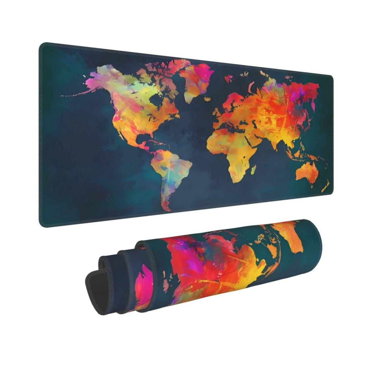 Keebik Gaming Mouse Pad, World Map Mouse Pad Large Extended Computer Mouse Mat Keyboard Full Desk