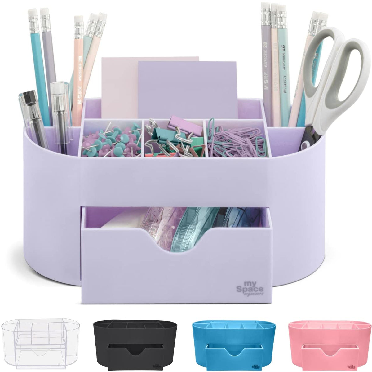 My Space Organizers Lavender Desk Organizer for Office Supplies and Desk Accessories - Pen Holder