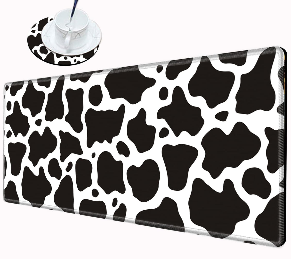 Gaming Mouse Pad Large Mousepad Cow Print Desk Mat XXL Big Desk Pad Rubber Base Computer Pad with