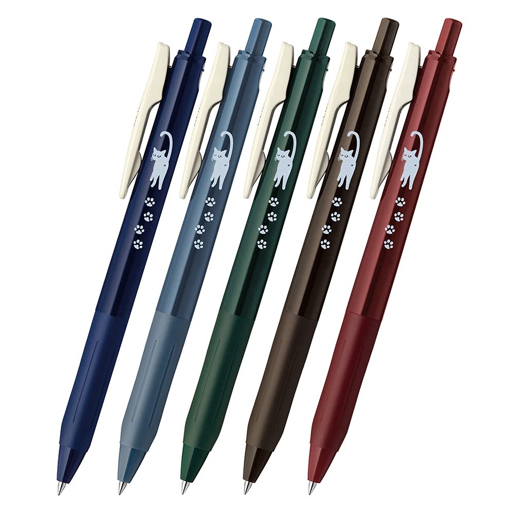 Zebra JJ15-5C-VI-CATA Gel Ballpoint Pen, Sarasa Clip, Vintage Color, 0.5mm, Cat 5 Color Set A