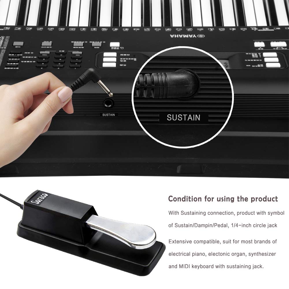 Soraco Sustain Pedal Universal for Yamaha Casio Roland Korg Behringer Moog Piano Midi Electronic