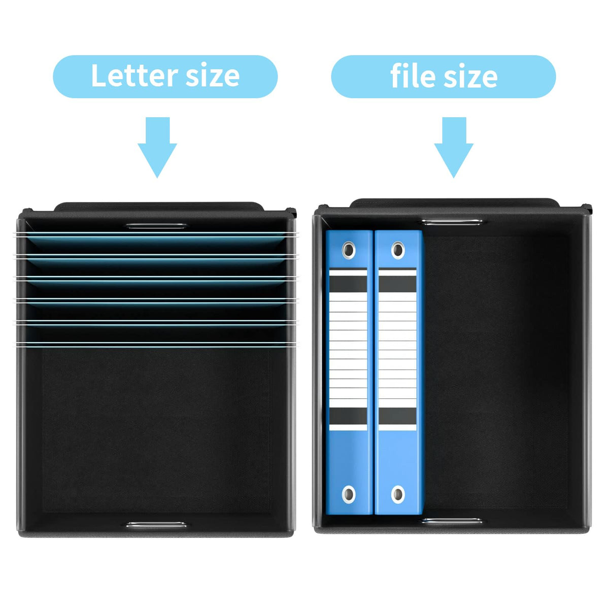 Huolewa File Organizer Box with Lids, Collapsible File Folder Organizer