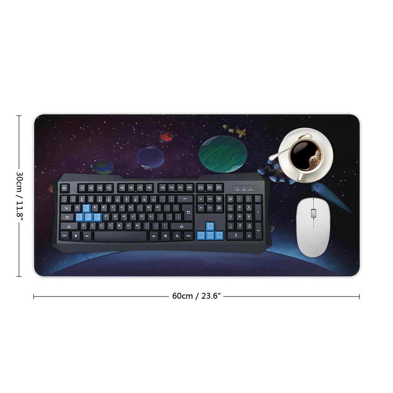 Keebik Gaming Mouse Pad, Outer Ship Wilds Mouse Pad 11.8x23.6 Inch Large Extended Computer Mouse