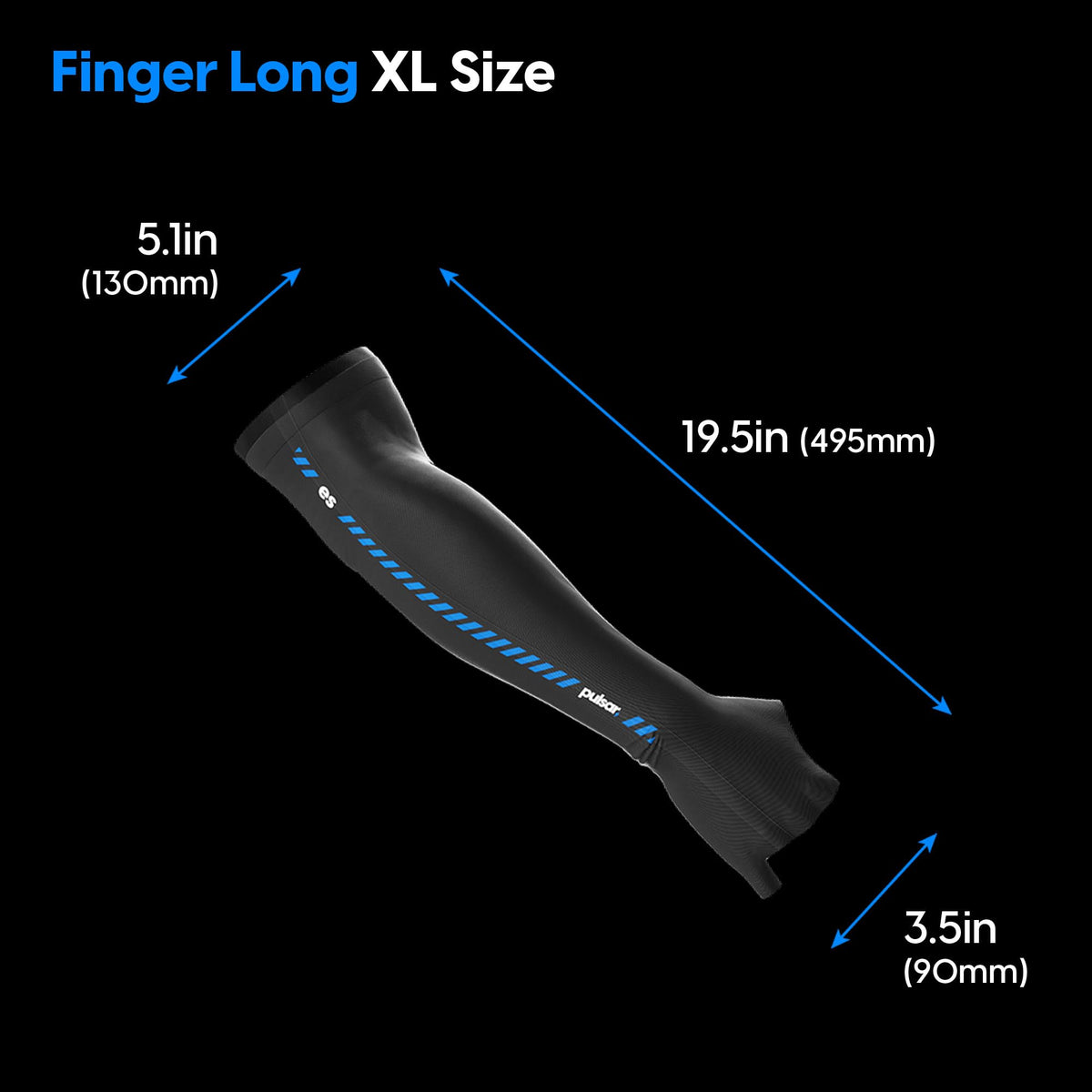 Pulsar Gaming Gears Finger Long Gaming Arm Sleeve, X-Large, Black