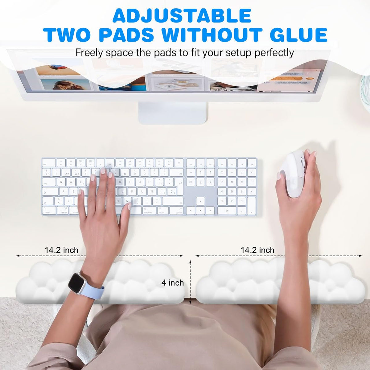 JIKIOU L-Shaped Desk Elbow Pad for Desk,Memory Foam Elbow Support Pad 2Pack