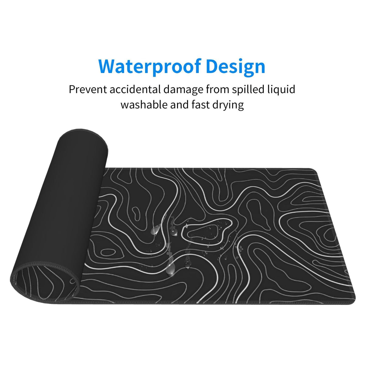 Topographic Contour Extended Big Mouse Pad Large,Gaming Mouse Pad Desk Pad,31.5x11.8 Inch Long