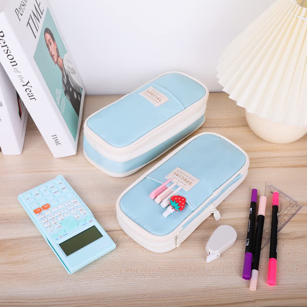 iSuperb Foldable Pencil Case Zipper Big Capacity Aesthetic Canvas Pencil Pouch Stationery