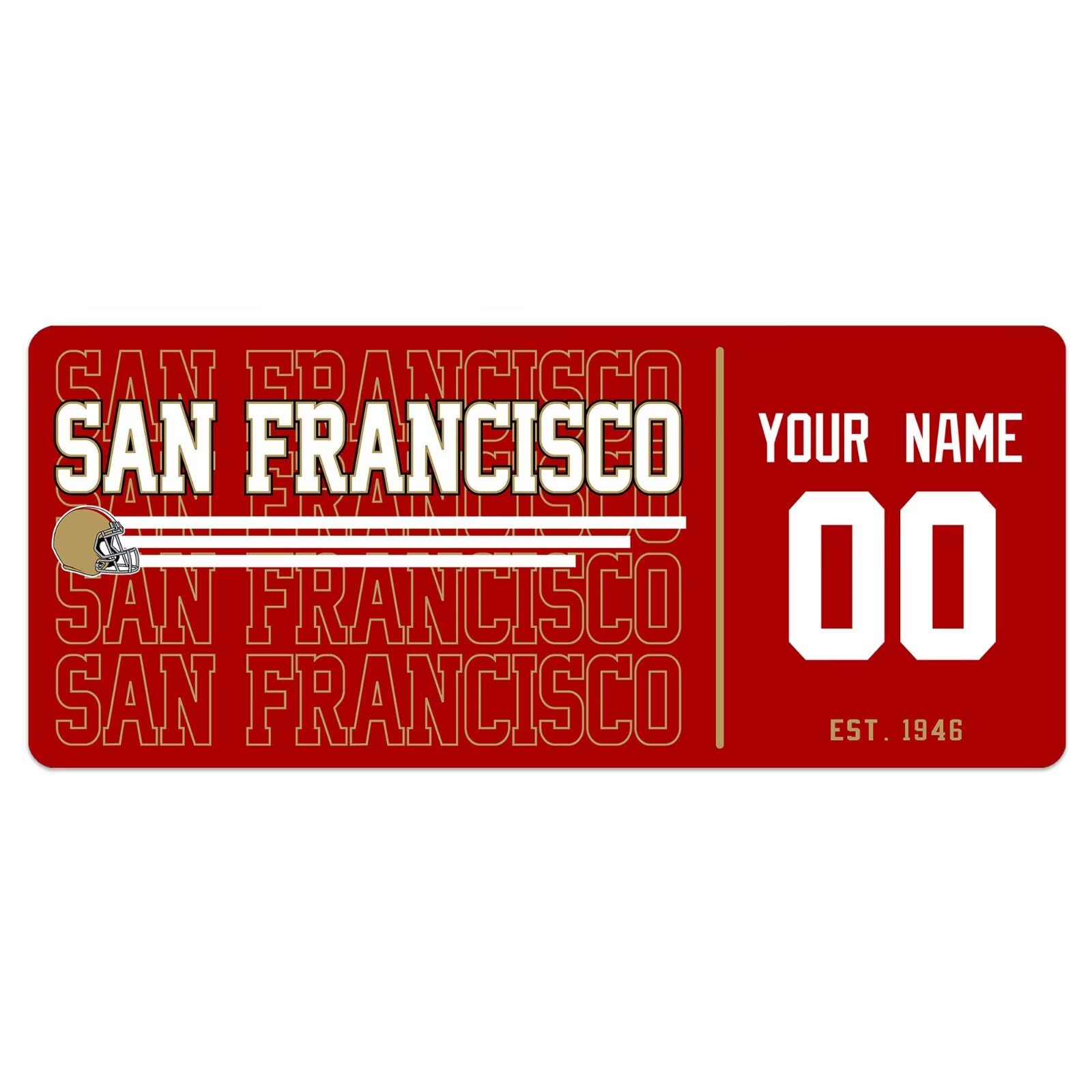 ANTKING San Francisco Mouse Pad Custom Name and Number Desk Pad for Men Women Youth Gifts