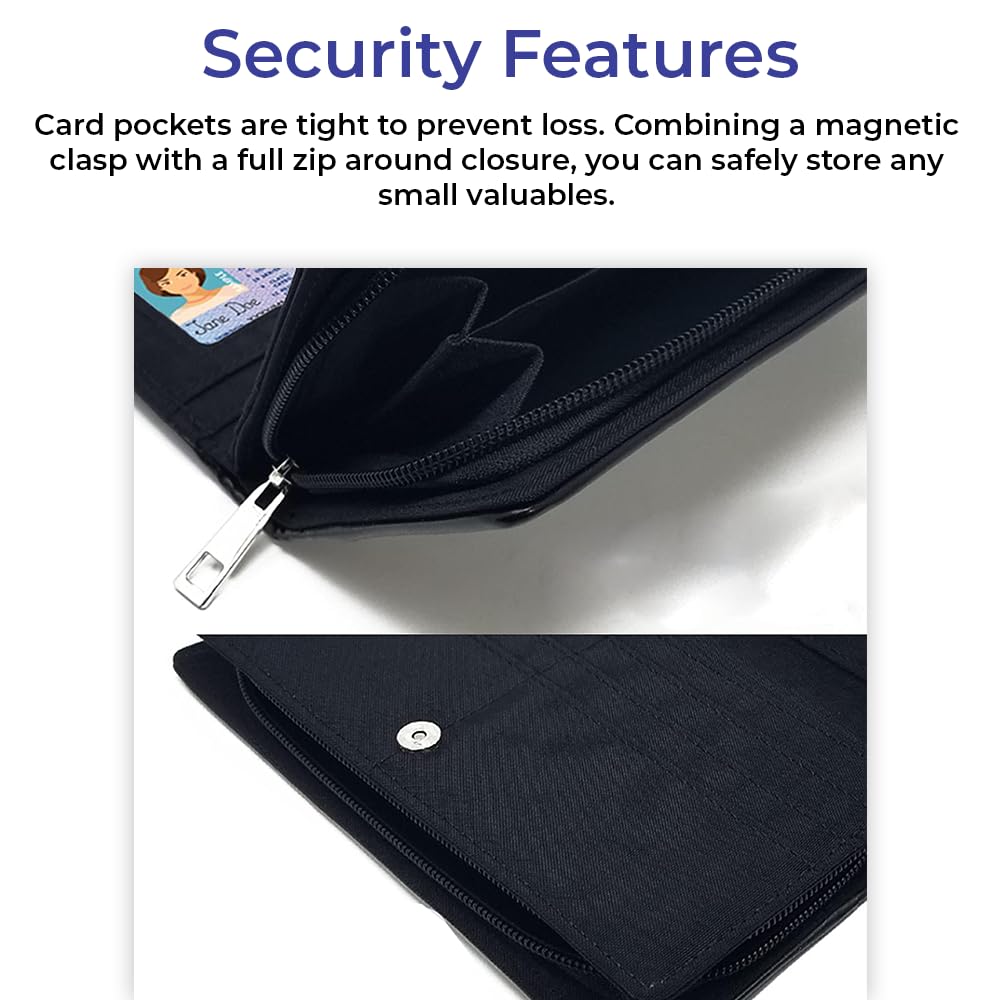 SAGEFINDS Holy Bible Book Wallet | Multi Card and Cash Holder | Magnetic Clasp Closure and Zip
