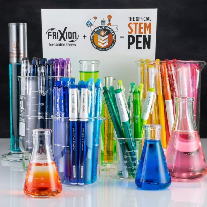 PILOT FriXion ColorSticks Erasable Gel Ink Pens, Black, Pack of 12