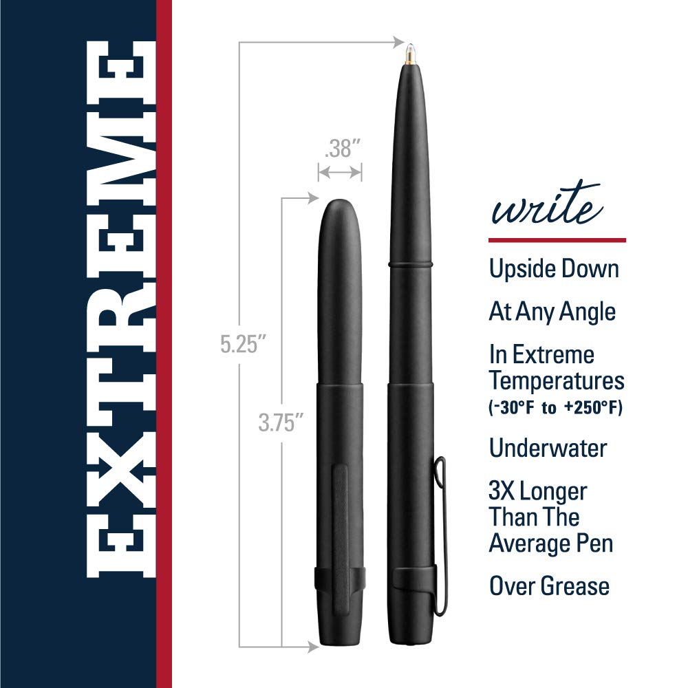 Fisher Space Pen Bullet Pen - 400 Series -X-Mark Flat Cap - Matte Black - Gift Boxed