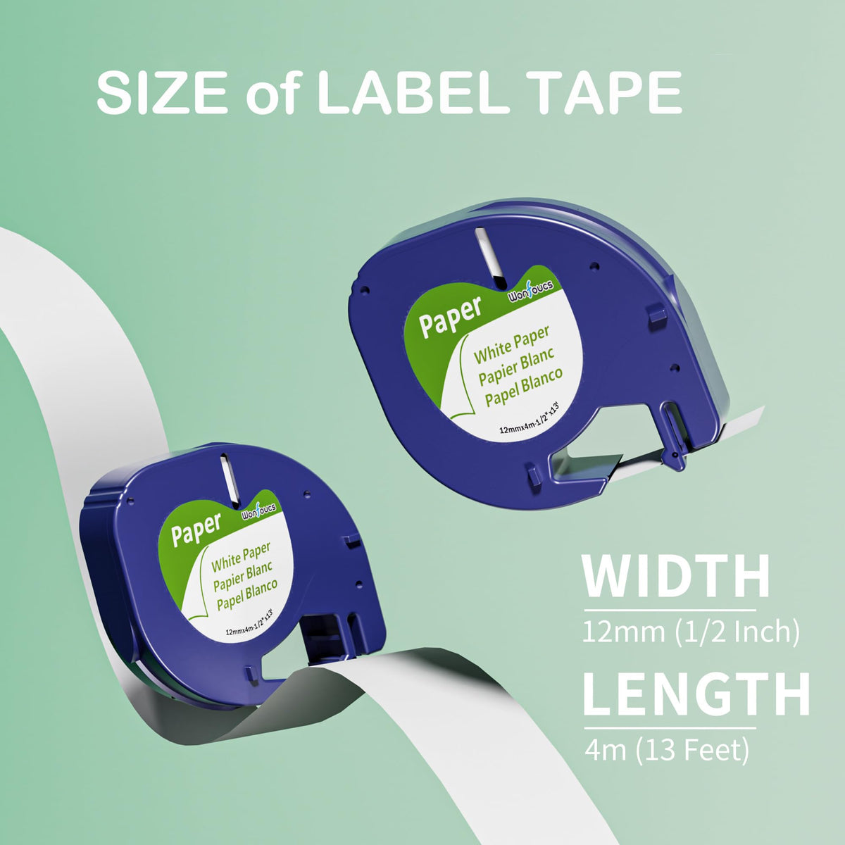 Wonfoucs Label Tape Replace for DYMO LetraTag Refills 91330 10697