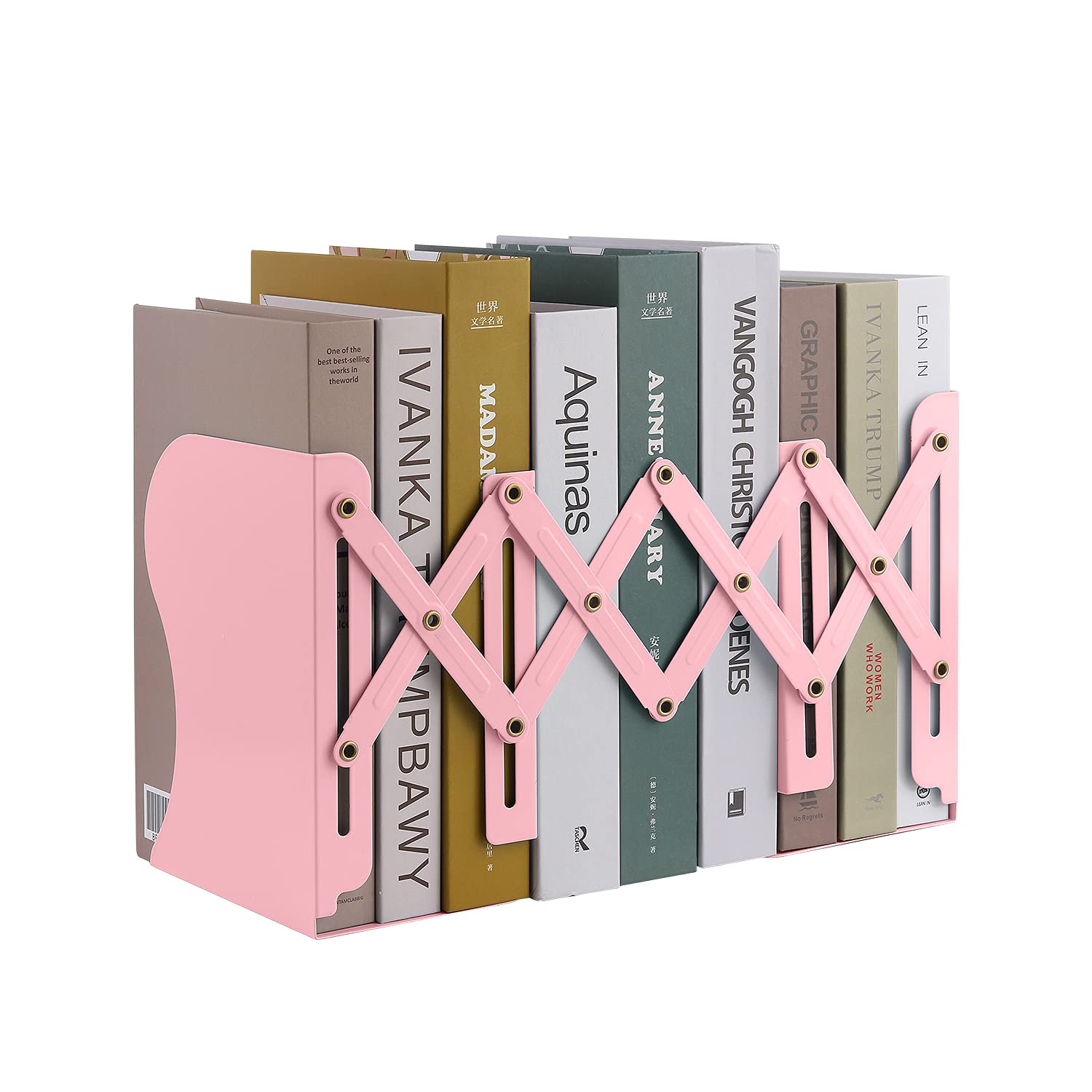 MSDADA Adjustable Bookends, Book Ends for Heavy Books, Expandable Book Organizer for Desk, Shelf