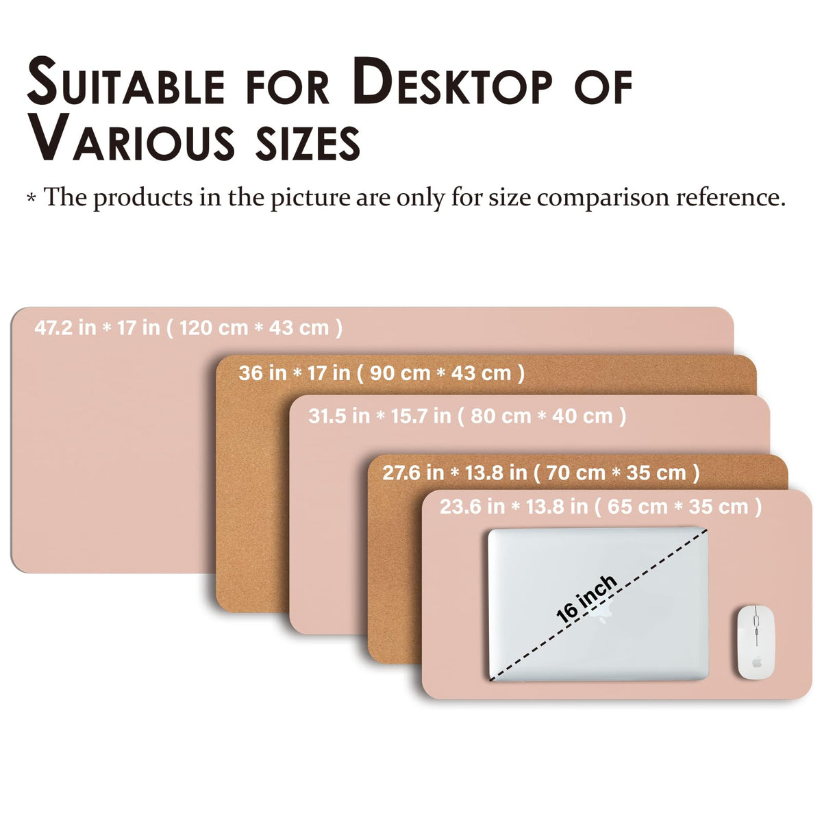 Large Cork Desk Mat - 47.2"x 17" Desk Pad for Office and Home - Ideal for Large Mouse Pad and Desk