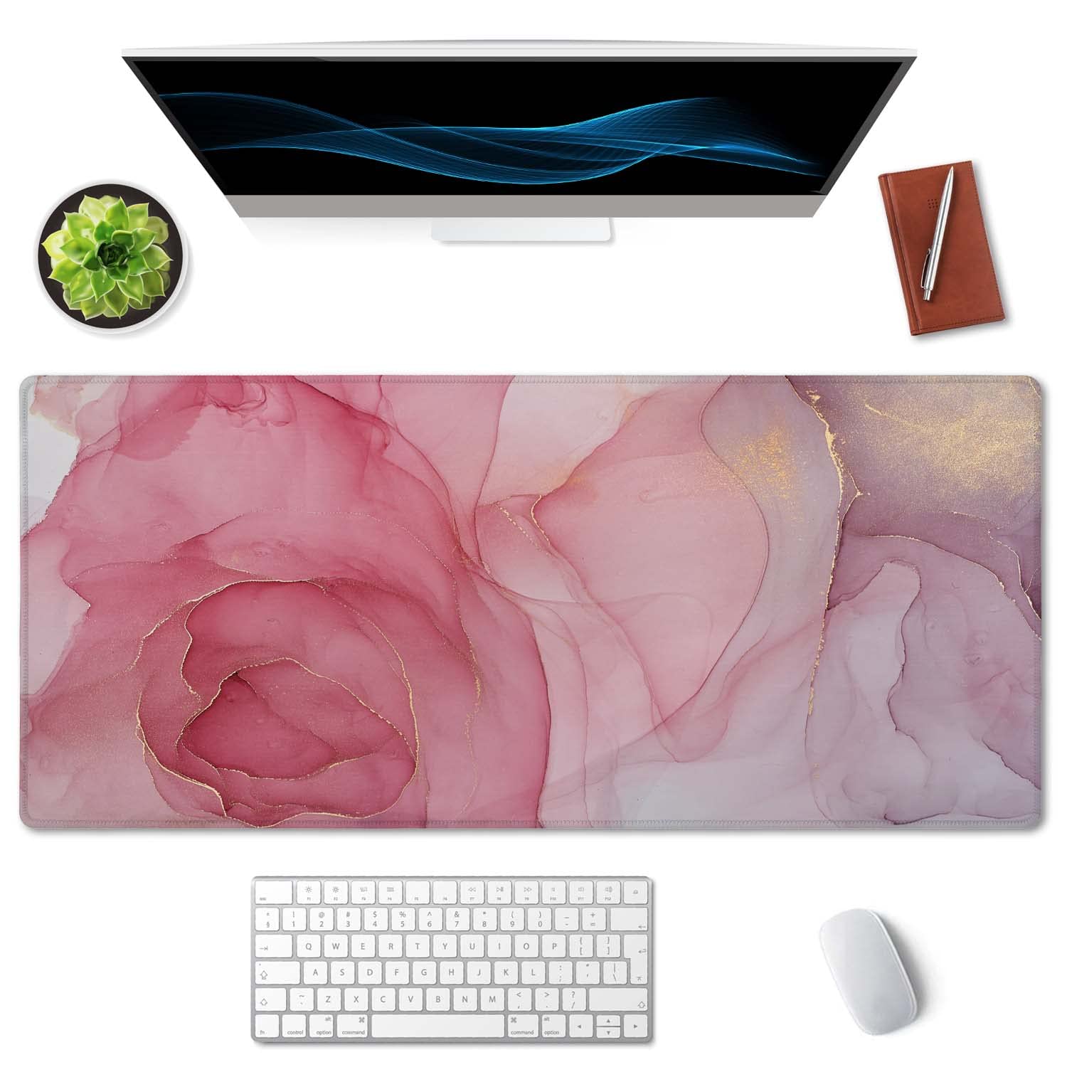 SSOIU Large Mouse Pad, Full Desk XXL Extended Gaming Mouse Pad 35.5" X 15.7", Waterproof Desk Mat
