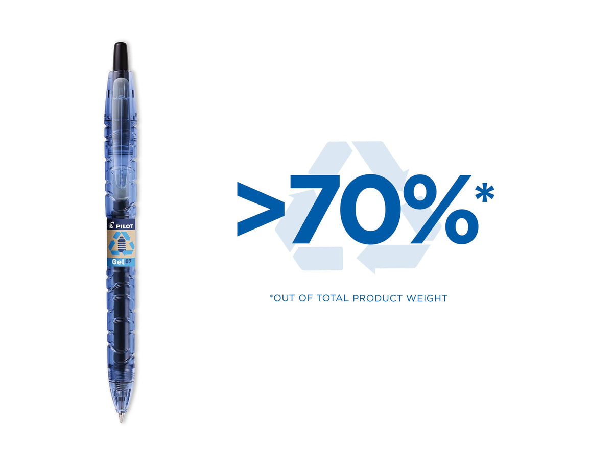 PILOT - Pack of 4 B2P GEL 0.7 - Gel ink roller ball pen - Medium - Begreen - Assorted colours