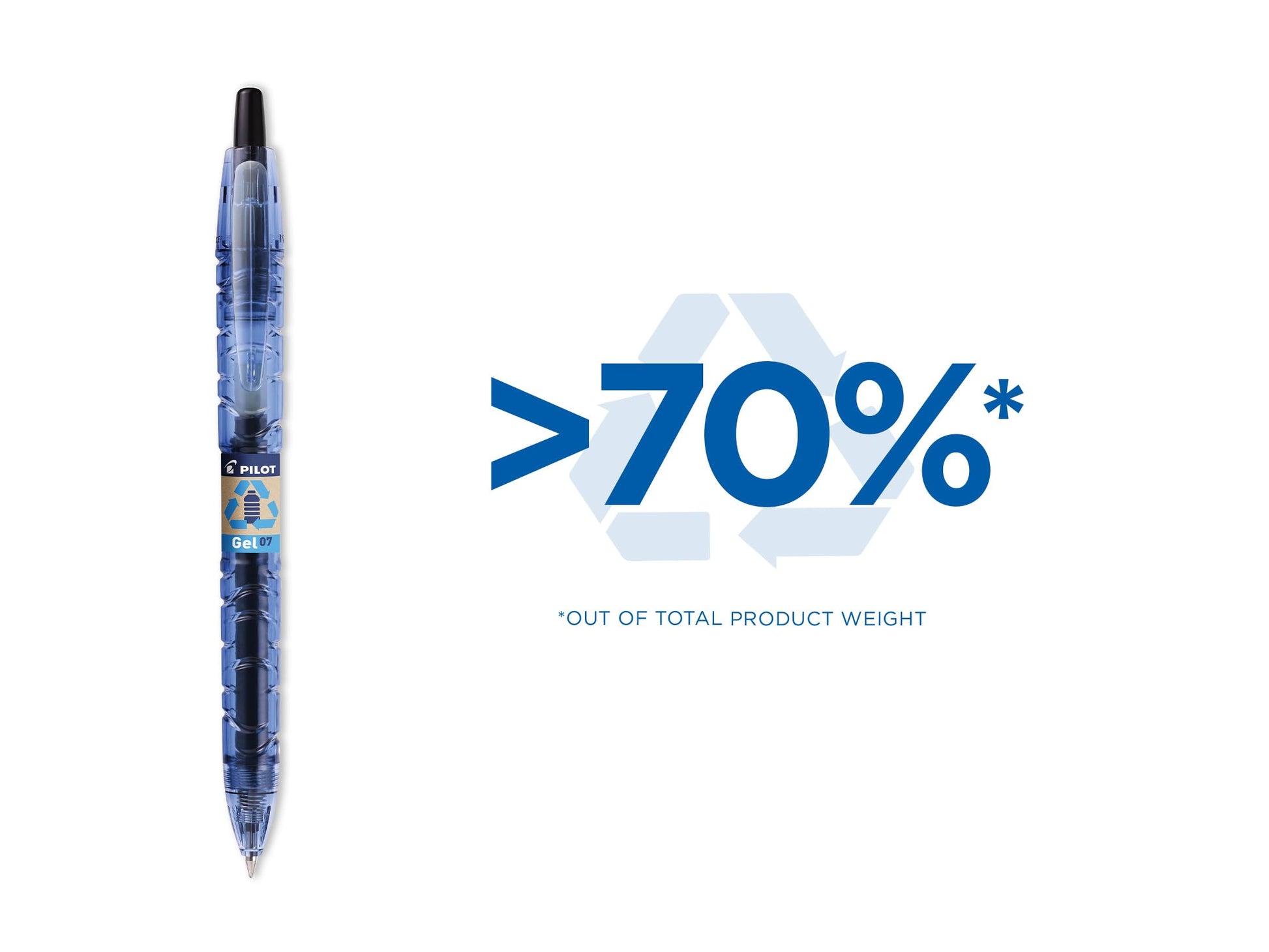 PILOT - Pack of 4 B2P GEL 0.7 - Gel ink roller ball pen - Medium - Begreen - Assorted colours