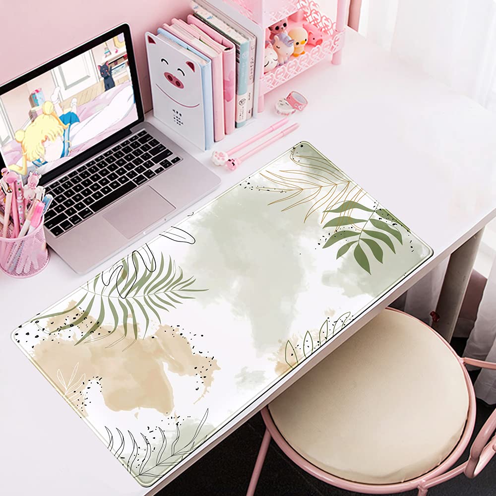 Keyboard mat Kawaii Mousepad Matcha Green Plant Abstract Accessories Desk pad Mouse mat for Desktop