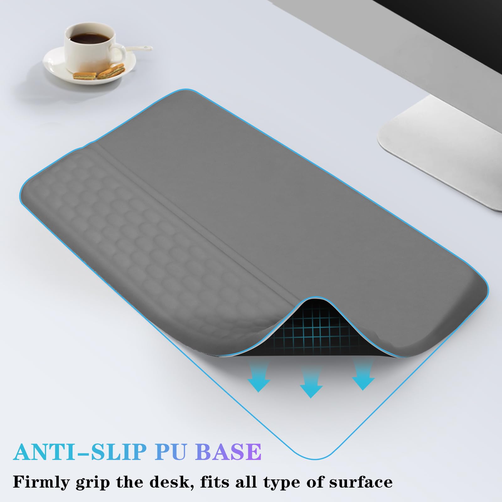 Computer Keyboard Stand with Wrist Rest, Ergonomic Tilted Keyboard Holder - Keyboard Riser with