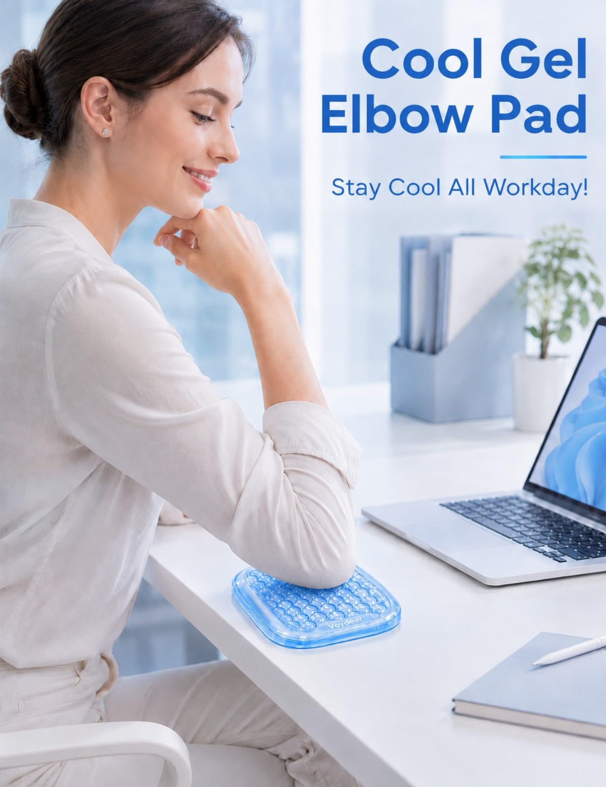 Vaydeer Clear Gel Elbow Pad for Desk, Ergonomic Arm Rest Cushion