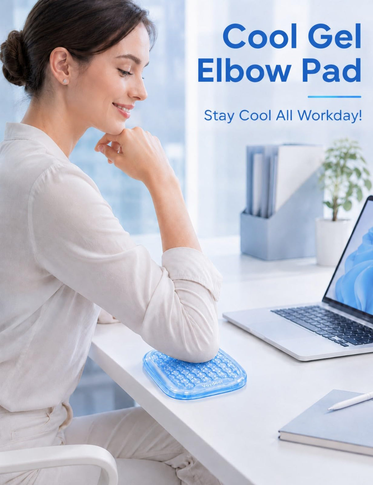 Vaydeer Clear Gel Elbow Pad for Desk, Ergonomic Arm Rest Cushion