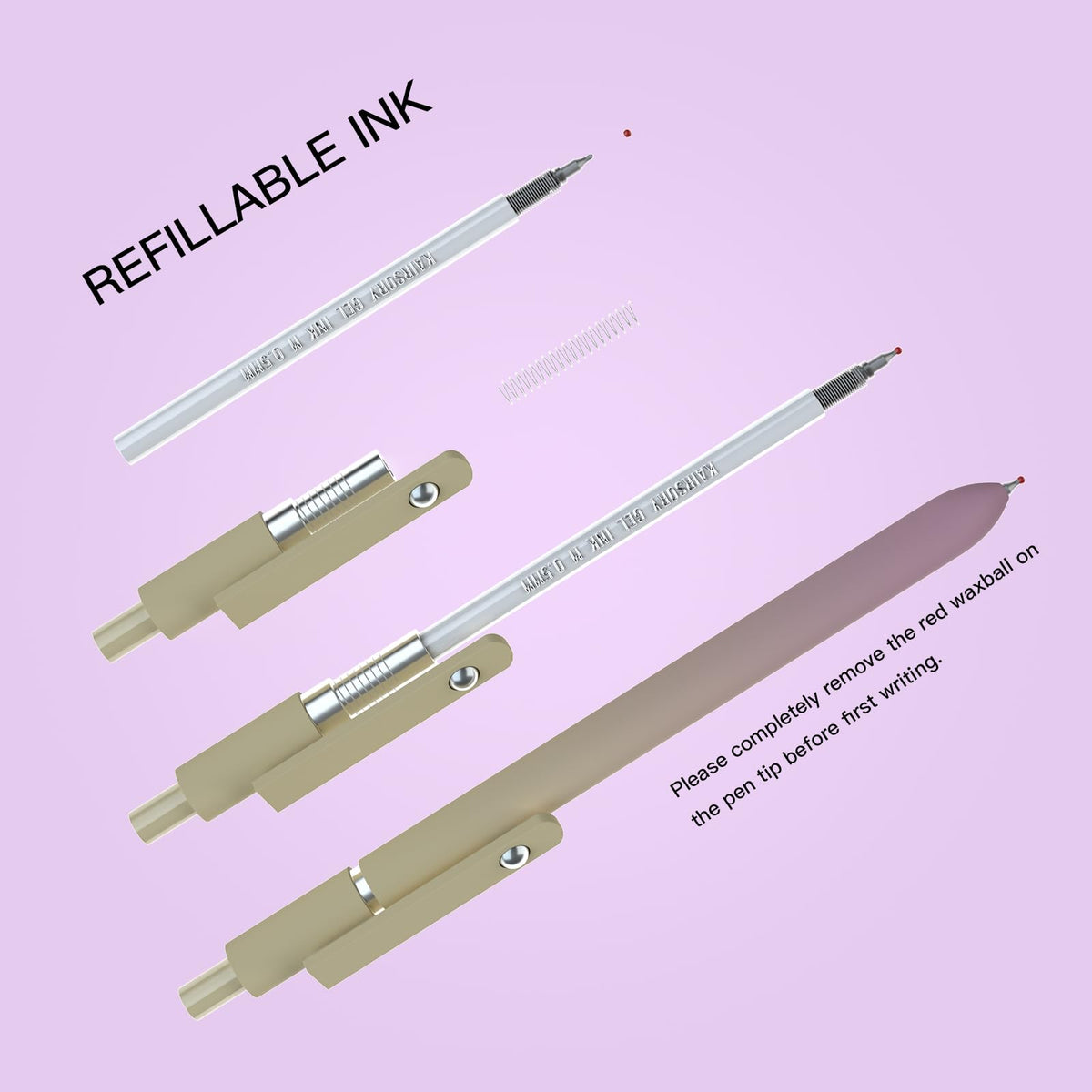 Kairsory Gel Pens,0.5mm Fine Point Quick Dry Black Gel Pen,Smooth Writing,High-End Series Aesthetic