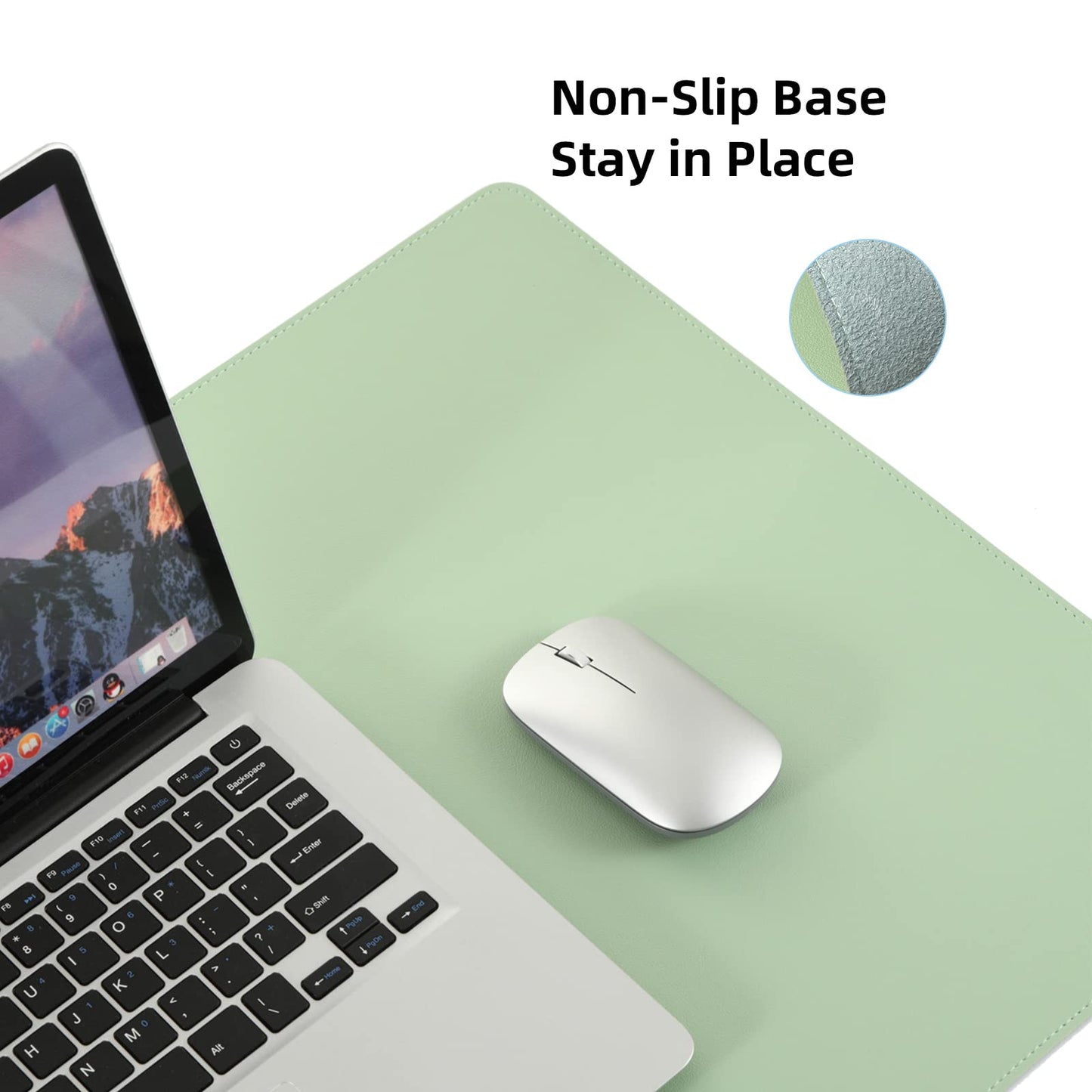 Wolaile PU Leather Desk Pad,36x17 in Large Computer Desk Mat,Waterproof Non-Slip Desk Blotter