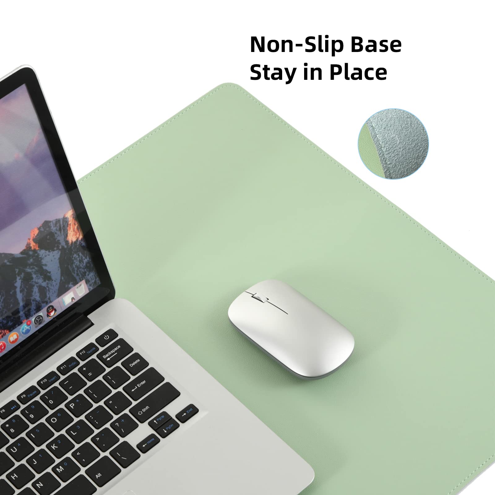 Wolaile PU Leather Desk Pad,36x17 in Large Computer Desk Mat,Waterproof Non-Slip Desk Blotter