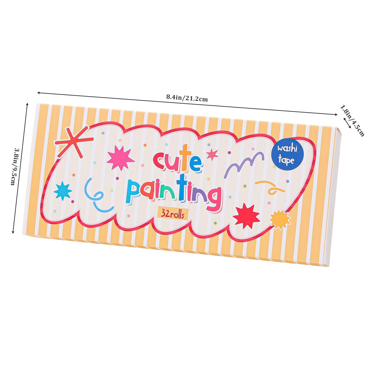 32 Rolls Washi Tape Set, Multicolored Cute Graffiti Painting Decorative Tapes, Scrapbooking and