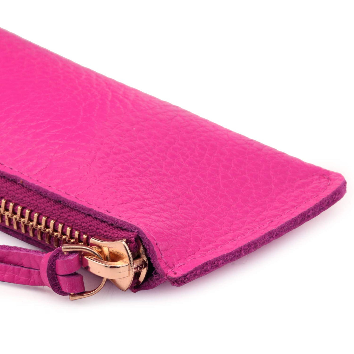 Londo Genuine Leather Pen Case with Zipper Closure, Pencil Pouch Stationery Bag