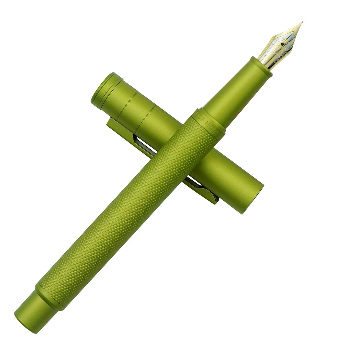 Hongdian Green Forest Metal Fountain Pen, Beautiful Tree Texture Fine Nib Writing Office Pen