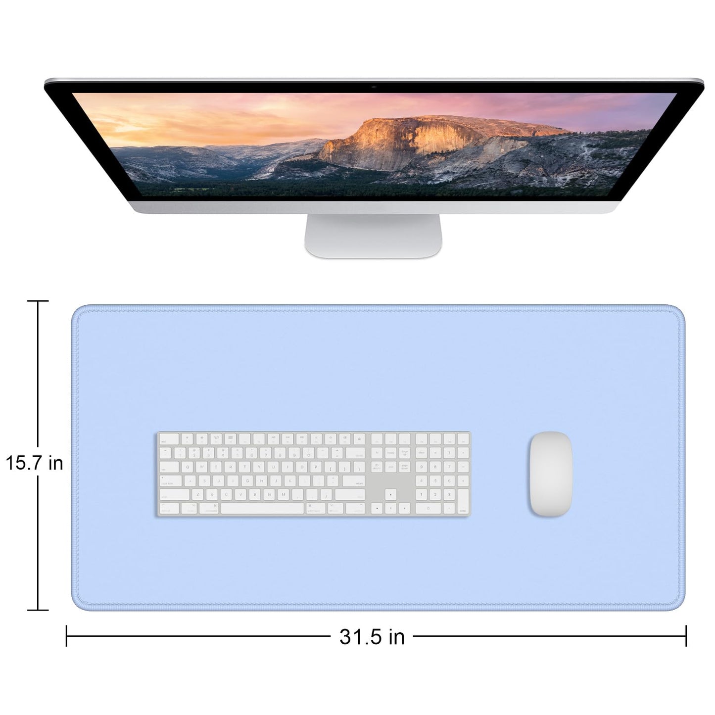 Dapesuom Large Gaming Mouse Pad, Extended Mouse Mat with Stitched Edges, Full Size Keyboard Pad