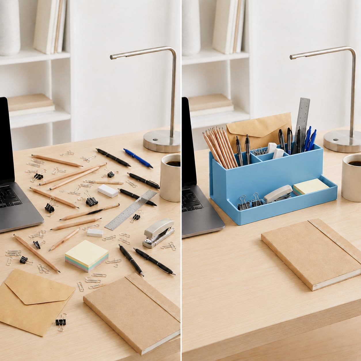 Acrimet Desktop Organizer - Multi Organizer Caddy Holder for Office, Home and School use (Plastic)