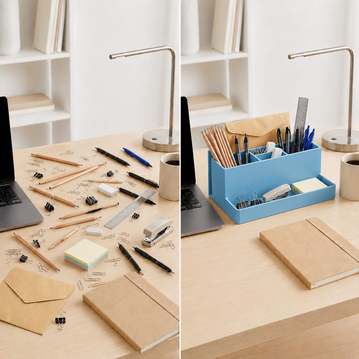 Acrimet Desktop Organizer - Multi Organizer Caddy Holder for Office, Home and School use (Plastic)