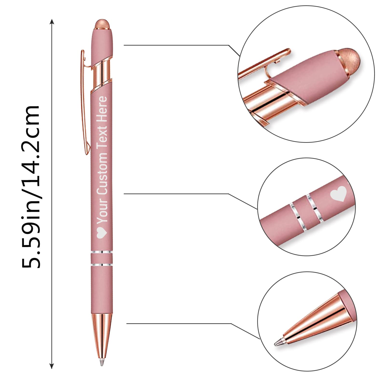 STREADVE Personalized Custom Pens with Name Engraved Logo Text Pen, Pack of 10 Customized Smooth