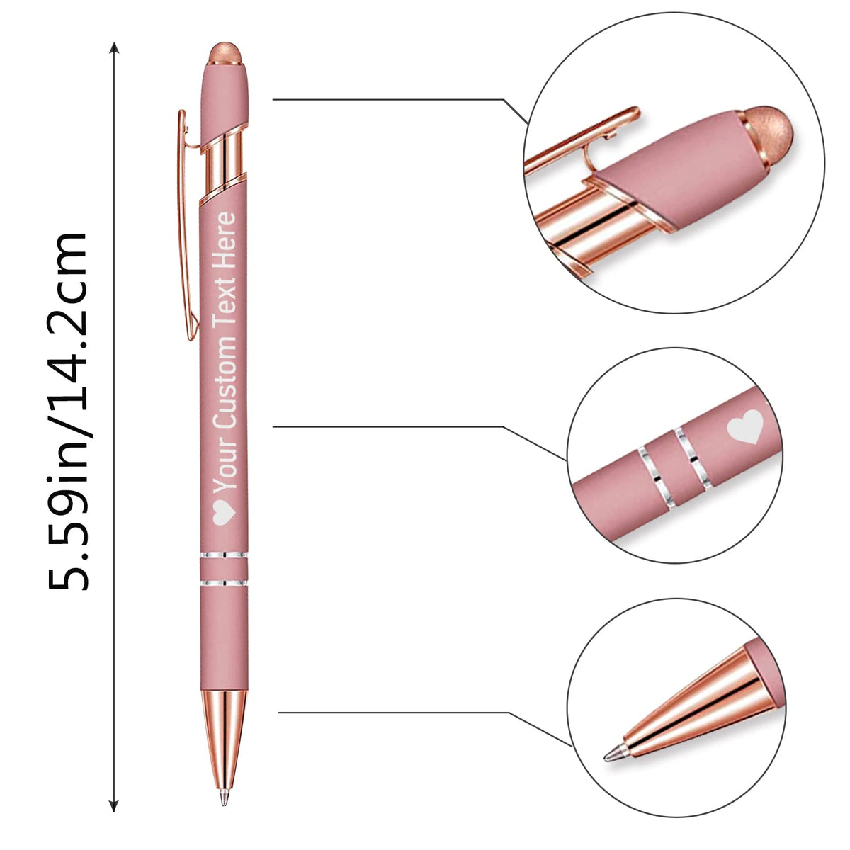 STREADVE Personalized Custom Pens with Name Engraved Logo Text Pen, Pack of 10 Customized Smooth